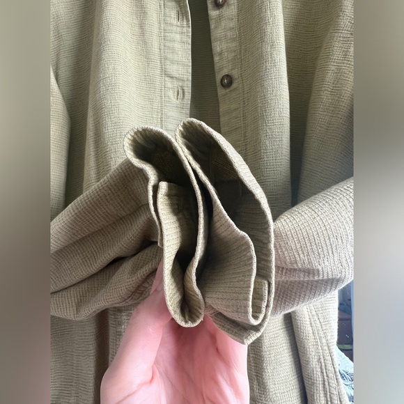 Vintage 90s Patagonia Yellow Organic Cotton Button Up Long Sleeve Shirt Large - Picture 10 of 10